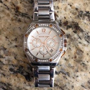 Platinum and Rose Gold Micheal Kors Watch